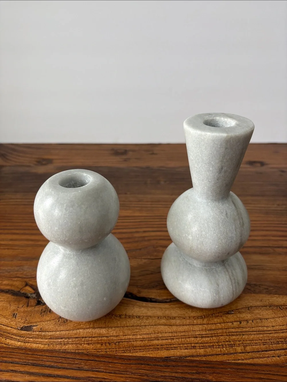 West Elm Kali Marble Taper Candleholders 2 Holders New with Tags